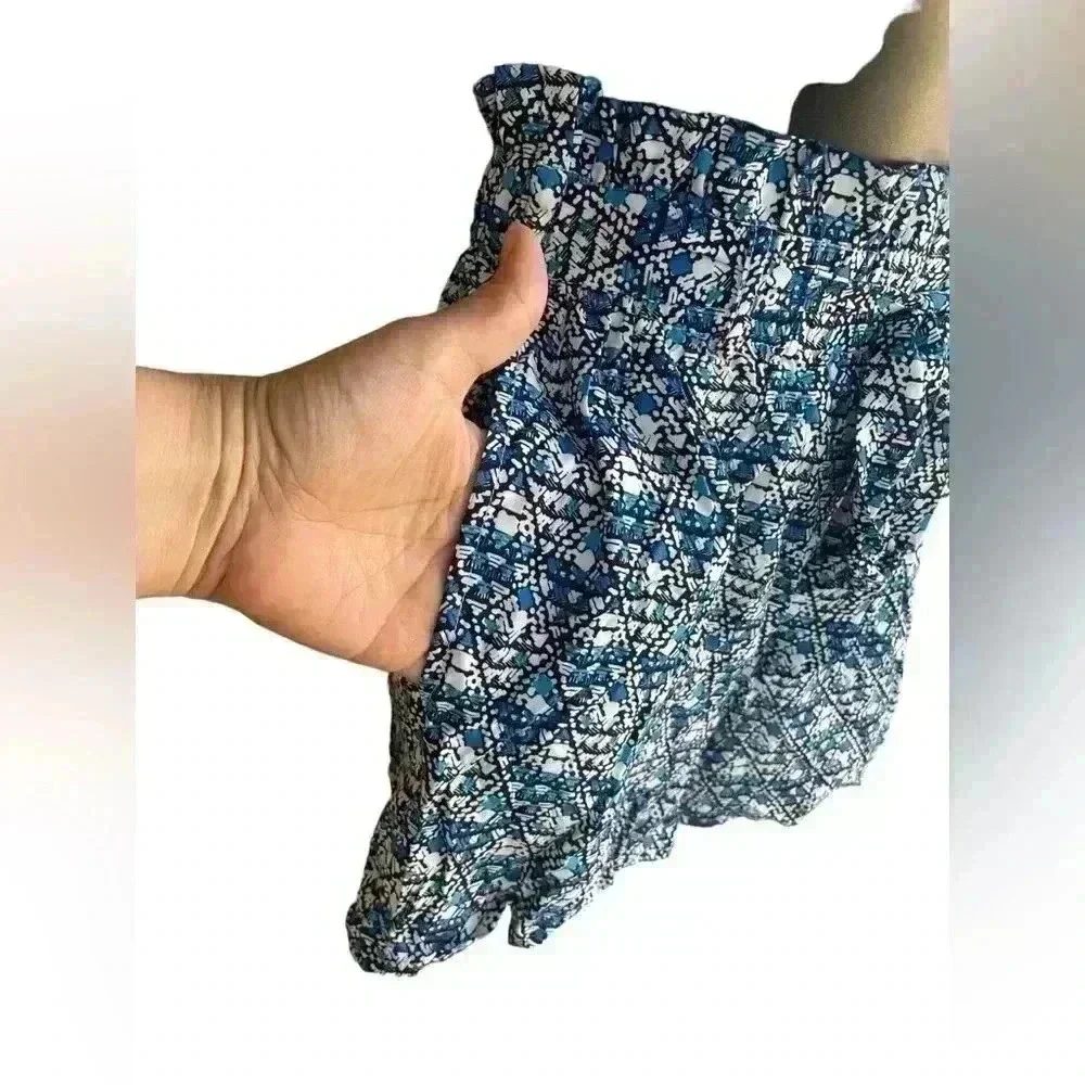 Blue Rain women’s pull up floral blue shorts pockets belt sz SX with liner NWOT